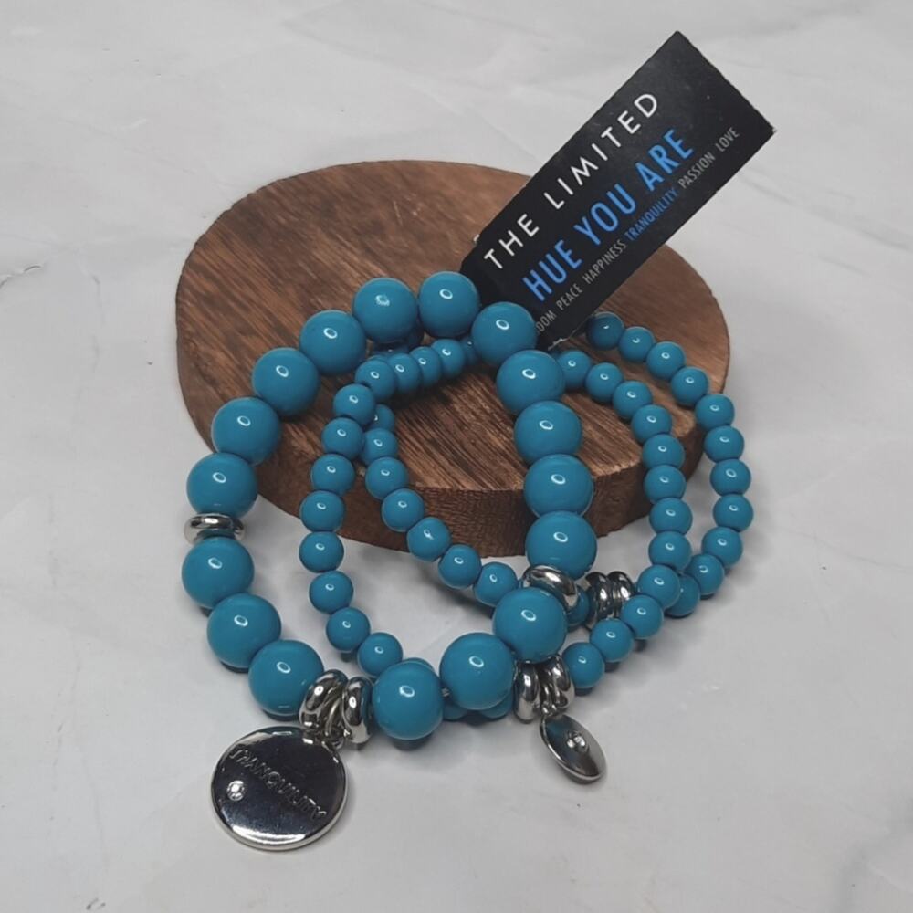 The Limited Bracelet Set Hue You Are Tranquility Blue Beaded